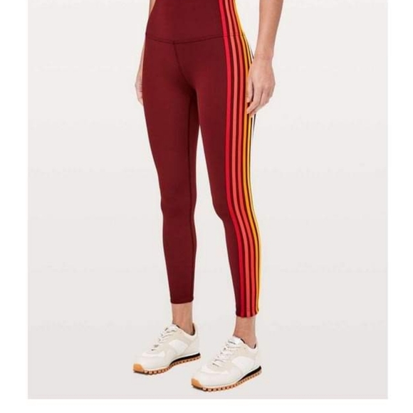 Lululemon Take A Hint 7/8 Tight 25" Size 6 Deep Rouge